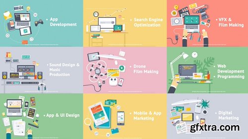 Videohive Creative Process - Flat Design Concepts 18312170