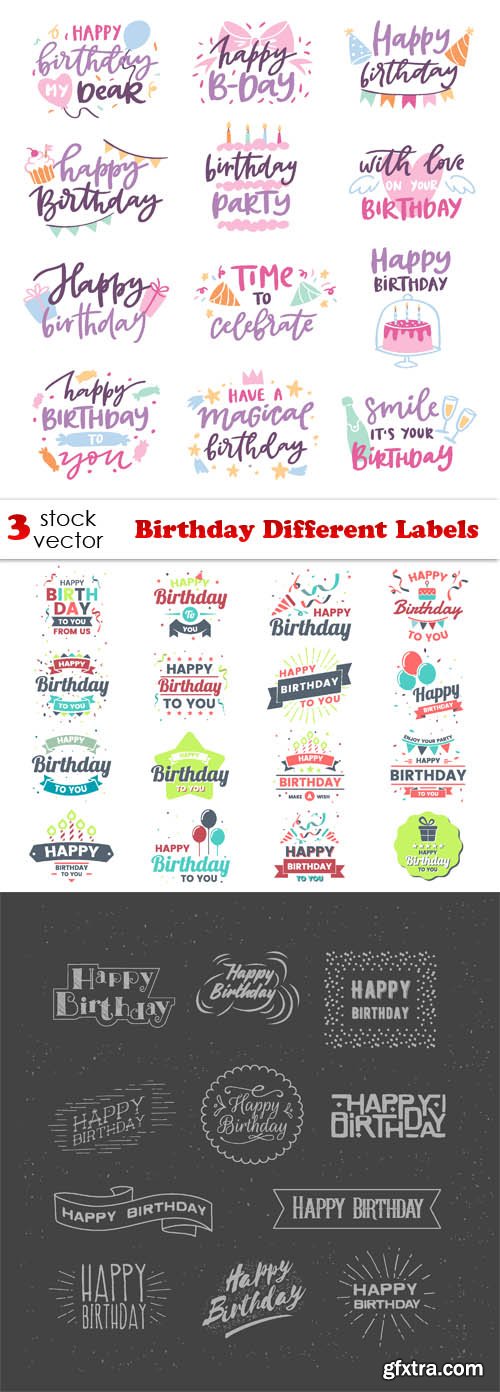 Vectors - Birthday Different Labels