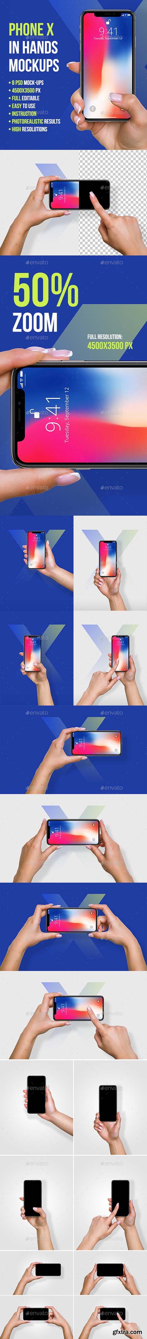 Phone X in Hands Mockups 22077941