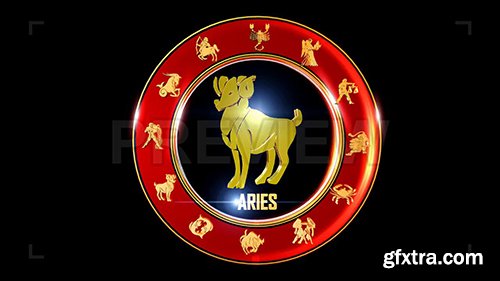 Rotating Aries With Indian Zodiac Symbols 87022