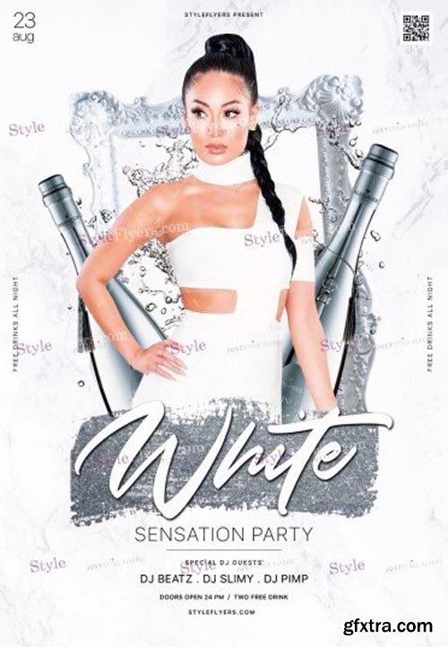 White Party V8 2018 PSD Flyer Template