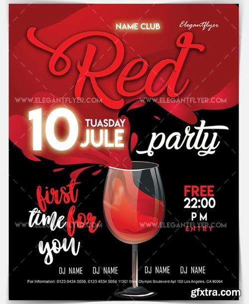 Red Party V2 2018 Flyer PSD Template