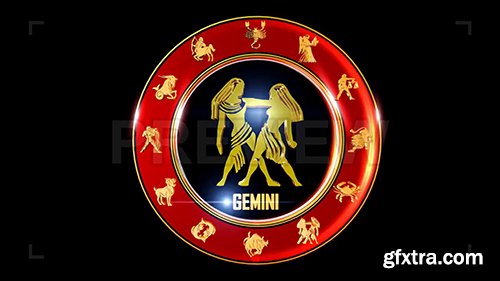 Rotating Gemini With Indian Zodiac Signs 87084