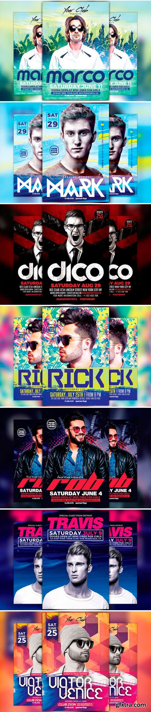 DJ Club Party Flyer Template Bundle