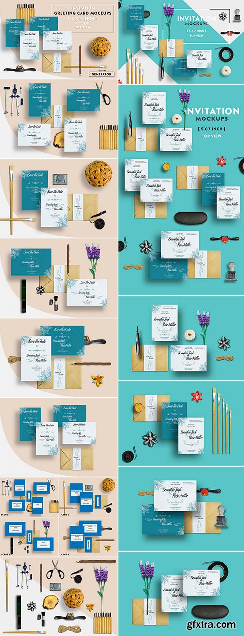 Invitation Greeting Card Mockups Bundle