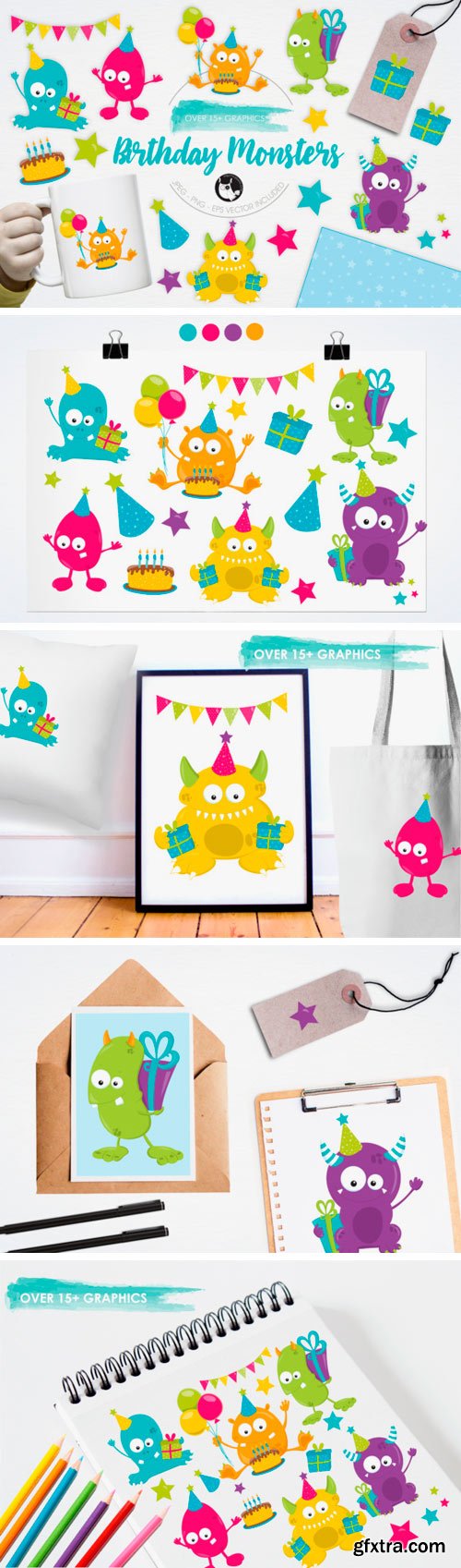 Creativefabrica - Birthday Monsters 379587