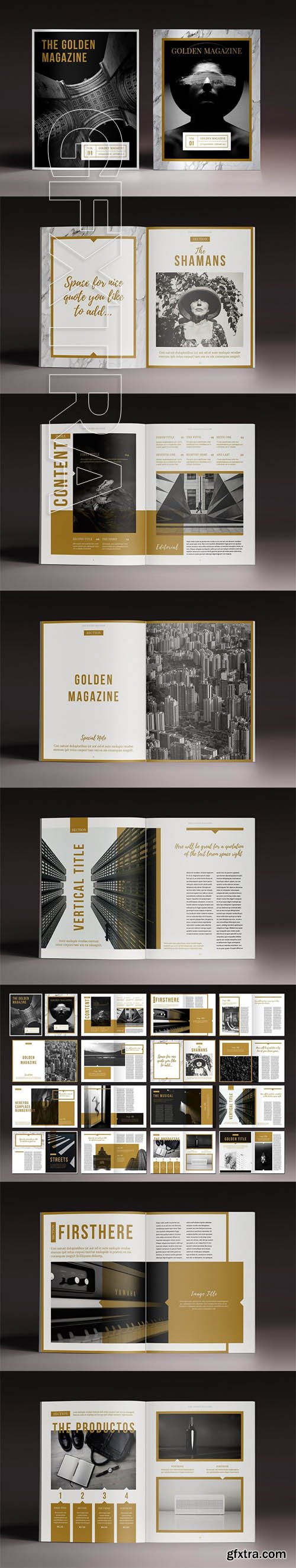 The Golden Magazine Indesign Template