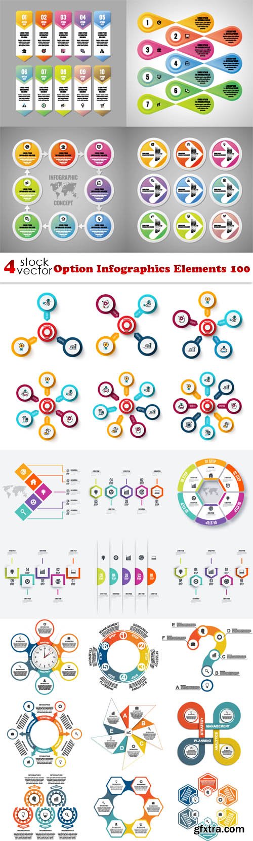 Vectors - Option Infographics Elements 100