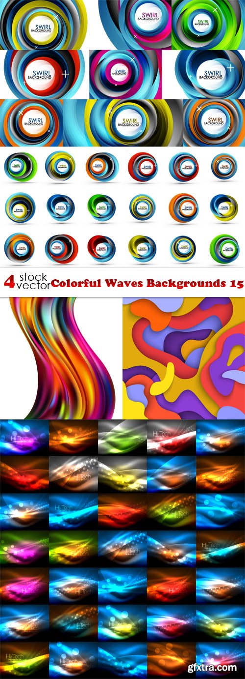 Vectors - Colorful Waves Backgrounds 15