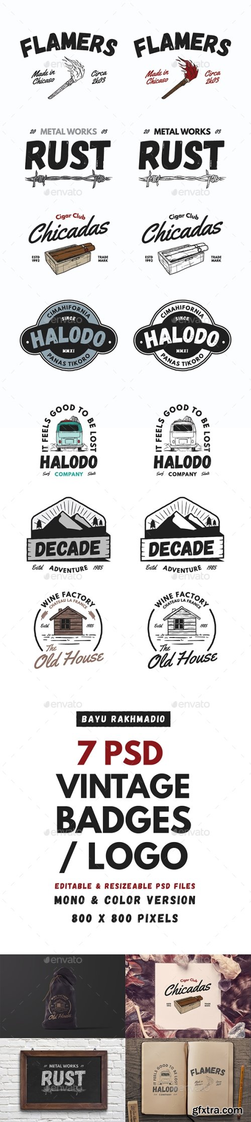 Graphicriver - 7 Vintage Badges / Labels 20519994