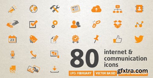 Videohive 80 Animated Internet Icons 5835388