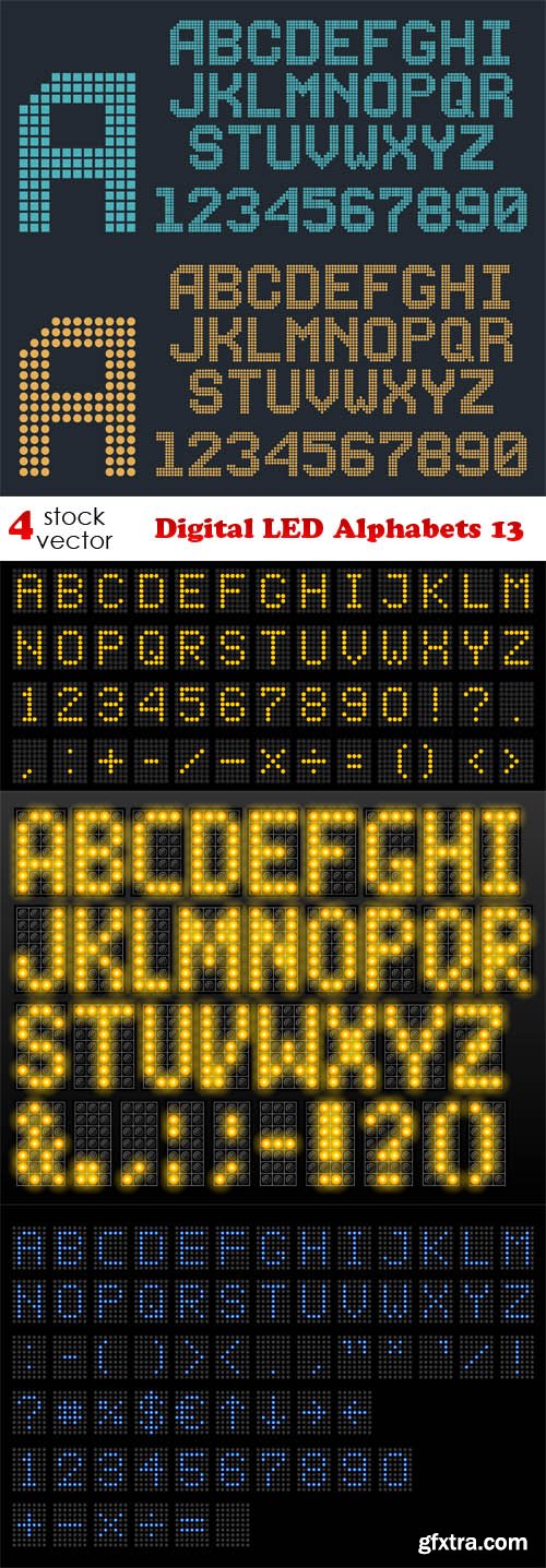 Vectors - Digital LED Alphabets 13