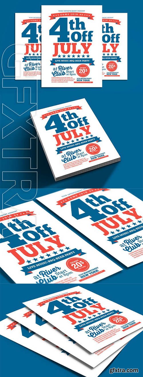 CreativeMarket - 4th Of July Flyer 2608221