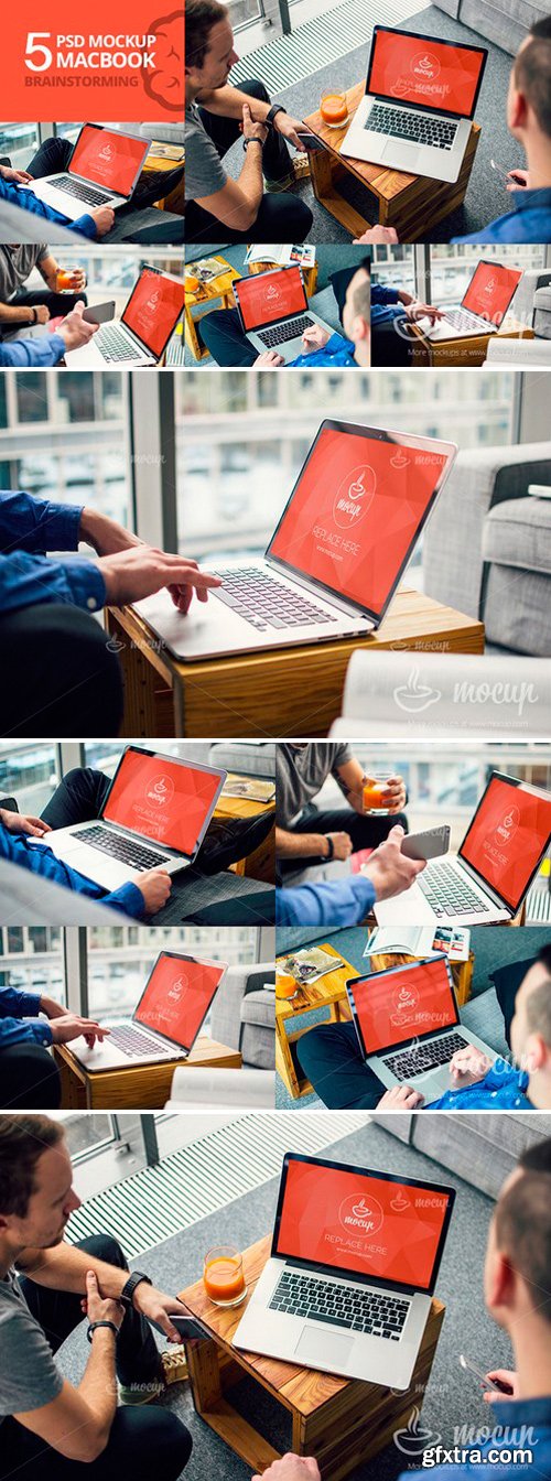 5 PSD Mockup MacBook bundle