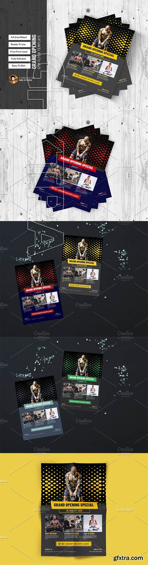 CreativeMarket - Grand Opening GYM Flyer Template 2634039