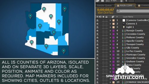 Videohive Arizona Map Kit 19290406