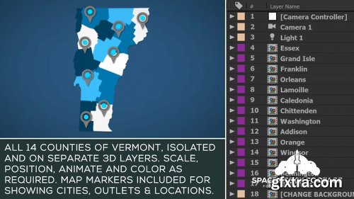 Videohive Vermont Map Kit 20839373