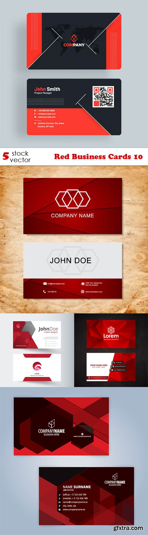 Vectors - Red Business Cards 10