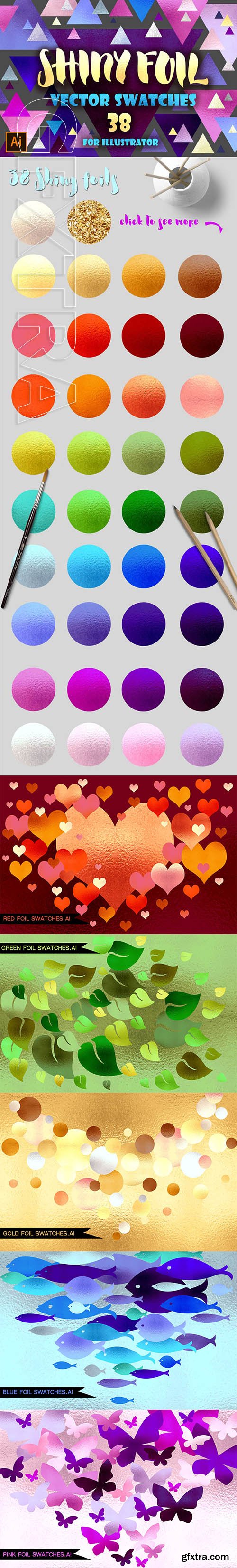 CreativeMarket - Shiny foils Vector Swatches 2443923