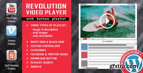 CodeCanyon - Revolution Video Player With Bottom Playlist WordPress Plugin v1.7.1 - YouTube/Vimeo/Self-Hosted Support - 18216139