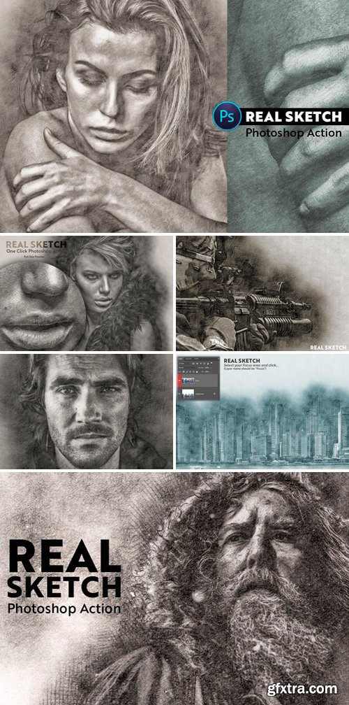 Graphicriver - Real Sketch Pro Photoshop Action 22016965