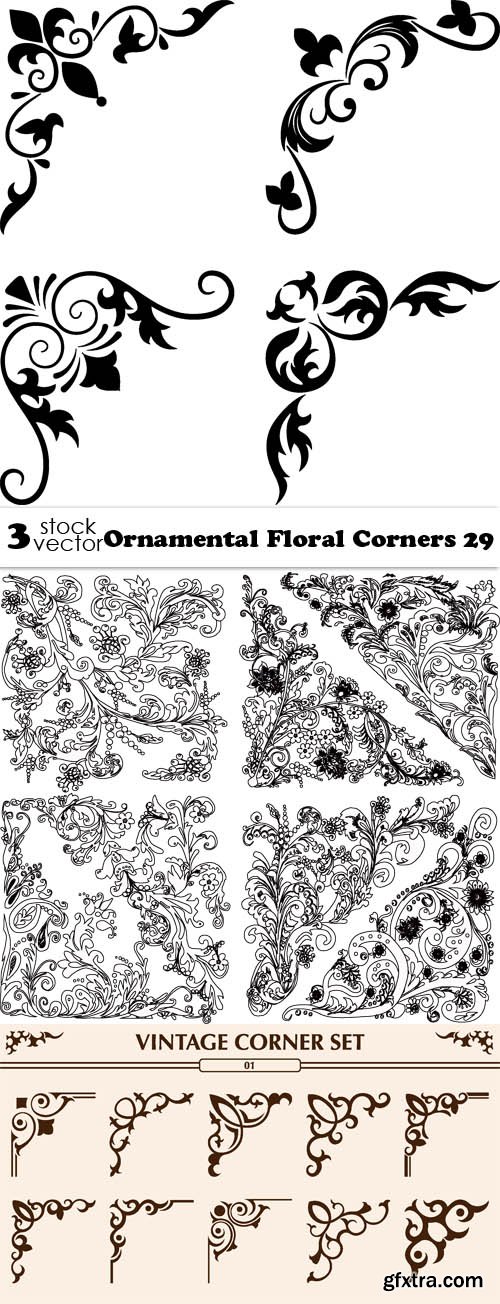 Vectors - Ornamental Floral Corners 29