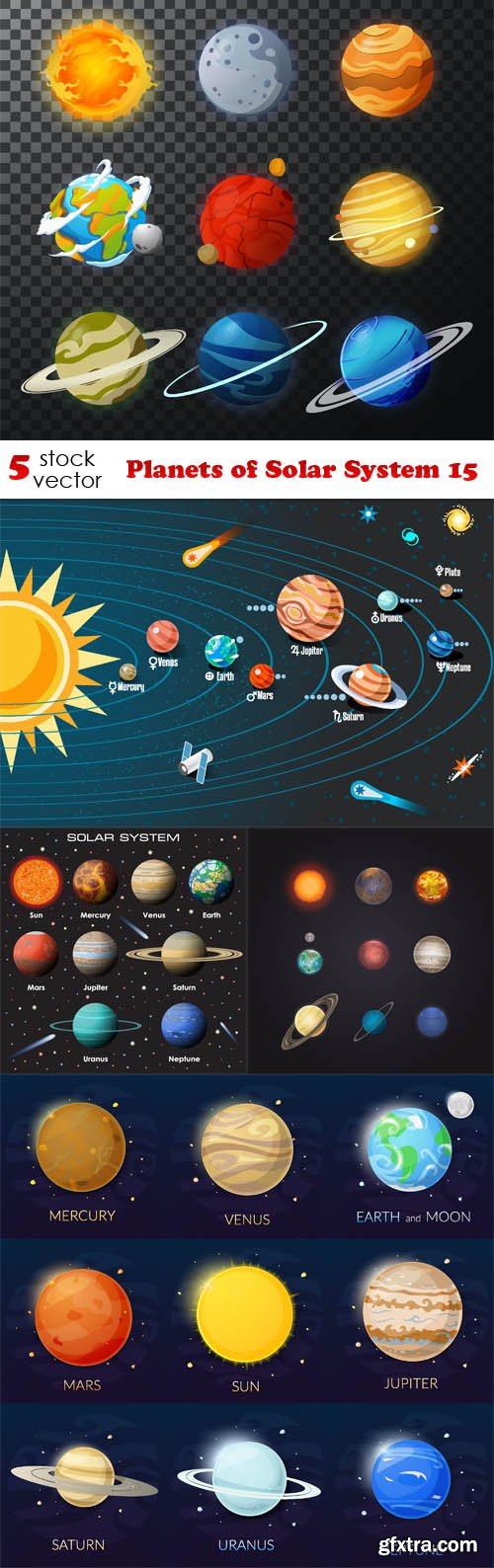 Vectors - Planets of Solar System 15