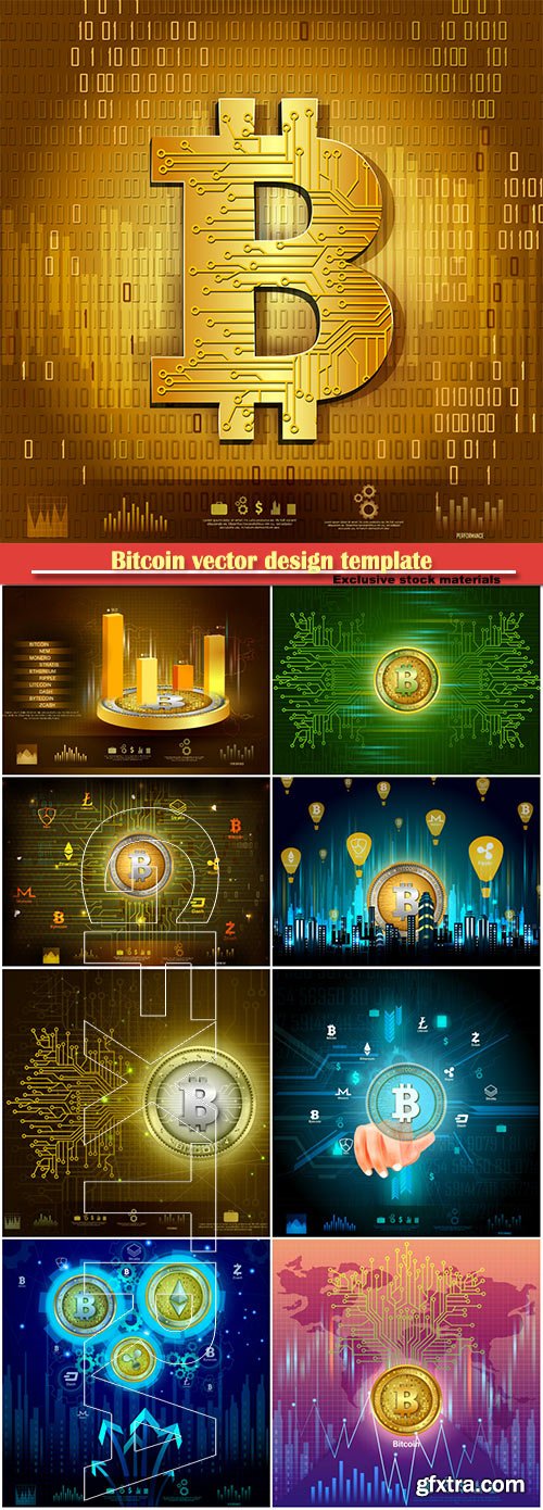 Bitcoin on hi-tech cryptocurrency digital currency with encryption techniques financial background