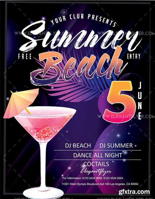 Summer Beach V10 2018 Flyer PSD Template