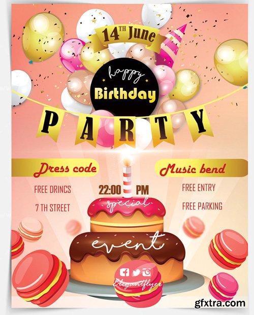 Birthday Party V21 2018 Flyer PSD Template