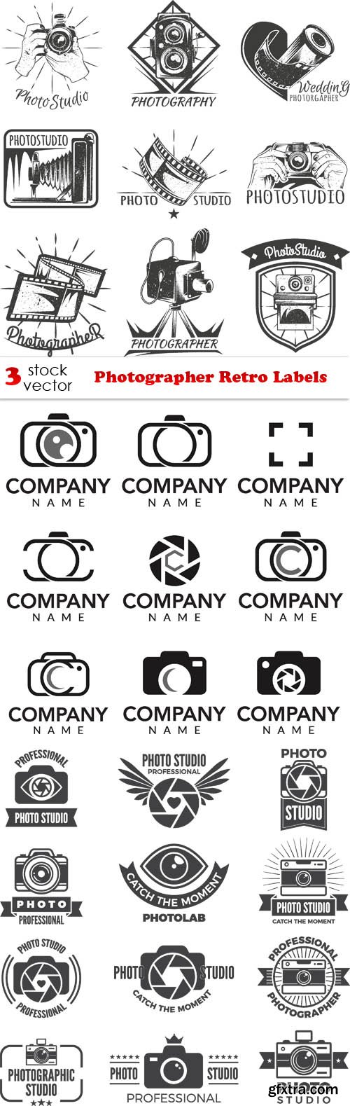 Vectors - Photographer Retro Labels