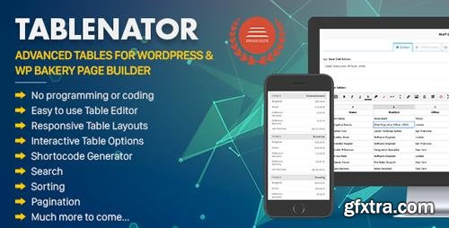 CodeCanyon - Tablenator v2.0.1 - Advanced Tables for WordPress & WP Bakery Page Builder - 18560899