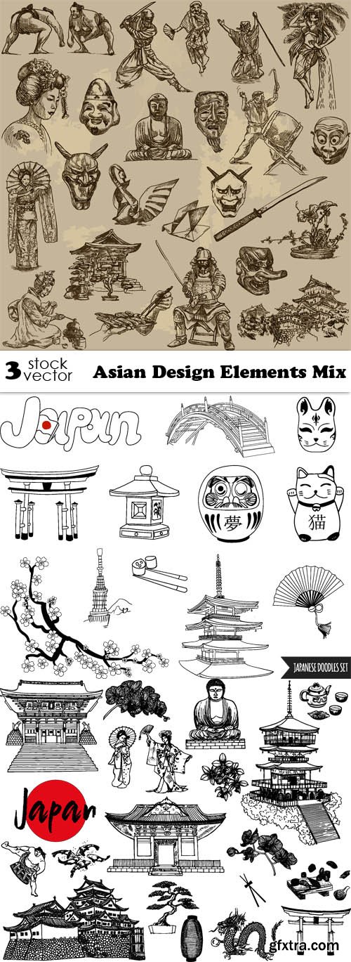 Vectors - Asian Design Elements Mix