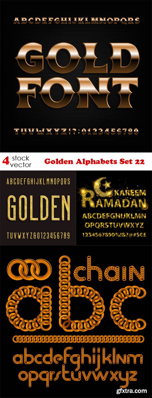 Vectors - Golden Alphabets Set 22