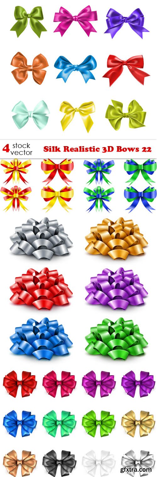 Vectors - Silk Realistic 3D Bows 22