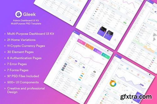 Gleek - Admin Dashboard UI Kit MultiPurpose PSD