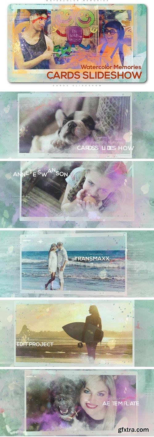 Videohive - Watercolor Memories Cards Slideshow - 20590519