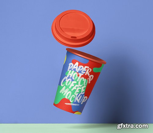 Gravity Psd Paper Hot Cup Mockup