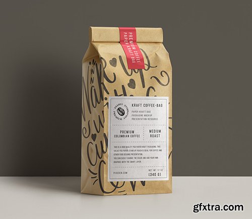 Kraft Coffee Bag Packaging Mockup