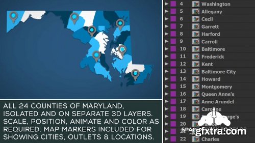 Videohive Maryland Map Kit 20828385