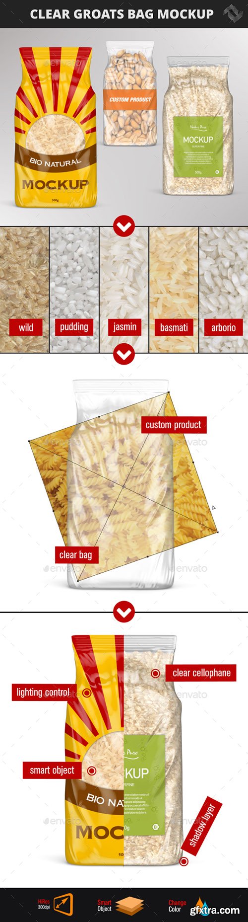 Clear Plastic Rice Bag Mockup 22119181