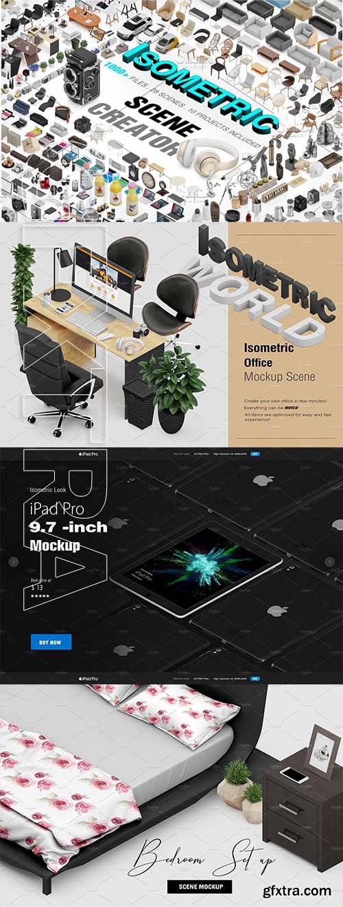 CreativeMarket - Isometric Scene Creator Mockup 2623442