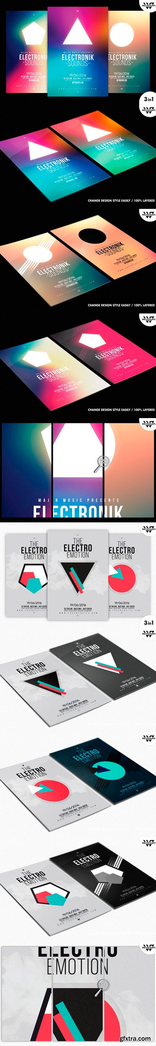 ELECTRO MINIMAL Flyer Template Bundle