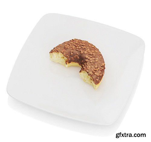 Bitten donut with chocolate 3d Model