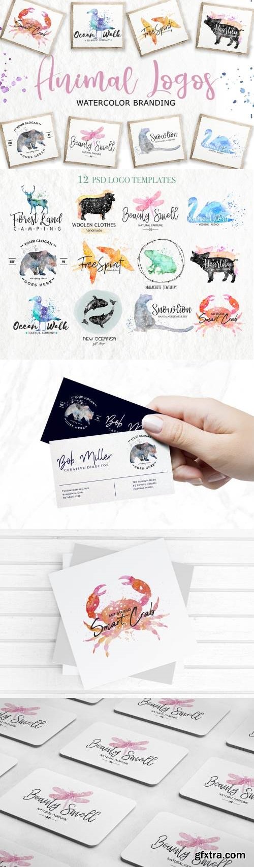 Watercolor Animal Logos