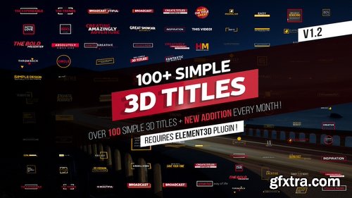 Videohive 100+ Simple 3D Titles V1.2 21991295