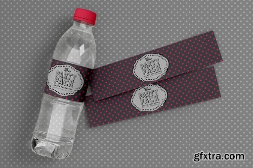 Bottle Label Party Packaging Mockup