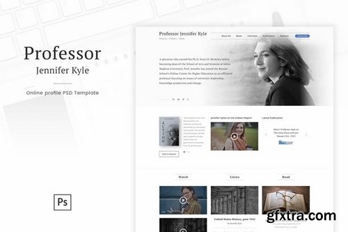 Professor - Online Profile Personal Blog PSD