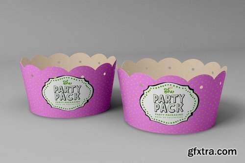 Cupcake Cup Liner Party Packaging Mockup