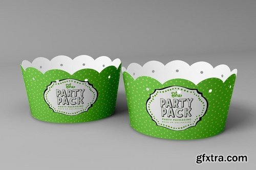 Cupcake Cup Liner Party Packaging Mockup